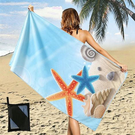 Serviette de Plage en Microfibre Anti Sable - Grande Serviette de Plage - Serviette de Plage Femme - Serviettes de Bain Douces et à séchage Rapide,160x80cm. (1/5)