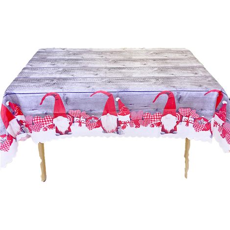 Nappe De Table - Pour Noel - En Polyester - 150 X 180 Cm - Usage Interieur Et Exterieur