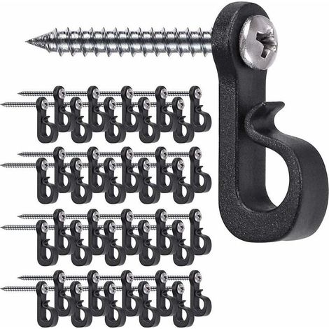 Pack of 40 Christmas light hanging hooks – Capacity up to 9 kg – Length 3.5 cm – Easy installation with Phillips head screws (1/5)