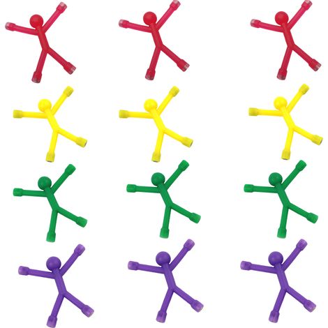 12 aimants réfrigérateur en forme d'hommes, 7x6,5 cm, résine colorée, pour décoration bureau/cuisine/enfants (1/5)