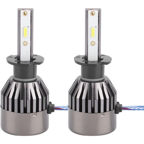 Lot de 2 ampoules LED H3 60W à lumière blanche pour phares de voiture, lumière super concentrée, driver intégré G21 (1/5)