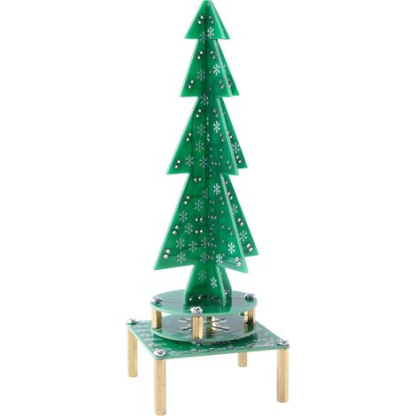 Elektronischer Weihnachtsbaum mit bunten LEDs, automatischer Drehung und Musik – Bausatz zum Selberbauen und Lernen (1/5)
