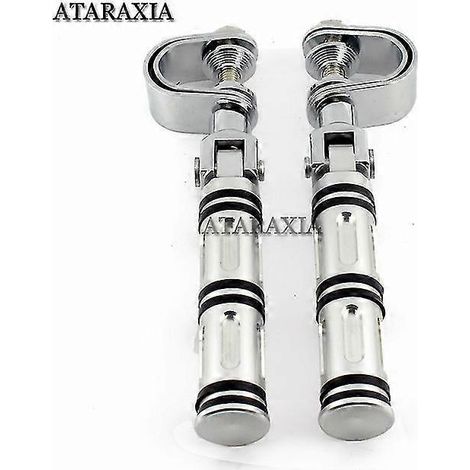 Motorrad-Sturzbügelklemmen (25 mm/32 mm) mit Fußrastenhalterung für Harley-Davidson, Honda, Yamaha, Touring, Dyna und Softail – Chrom (1/5)