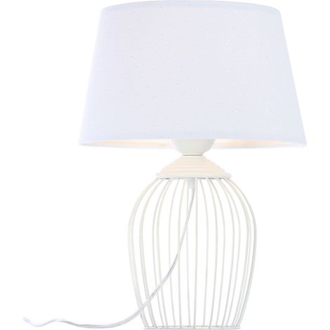 Lampe de chevet Jasmine bebe - Velours blanc (1/5)