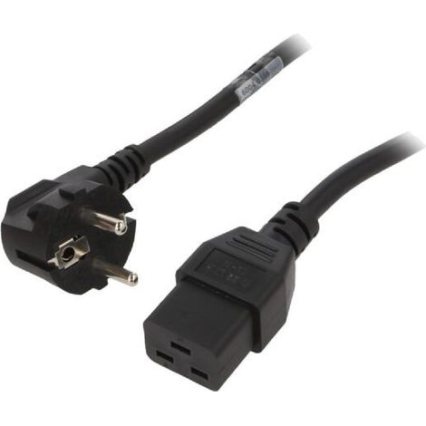 Cable alimentation angulaire vers C19 femelle 2.5m
