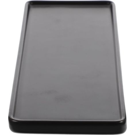 Plateau Céramique Rectangulaire Noir en Céramique Porte-bagues et Plaque de Rangement pour Savonnette, Organisateur Multi-Usage Confortable pour Salle de Bain'-'- (1/5)