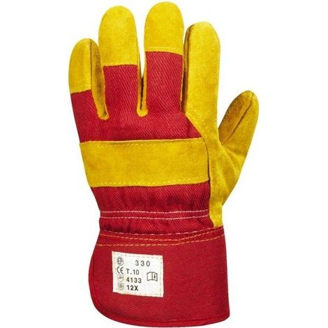 Guanto con rivestimento in pelle di vitello felpato, taglia 10