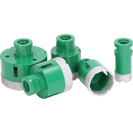 Kit de 5 scies cloches diamantées avec forets brasés et coffret en aluminium pour marbre, carrelage et verre. (1/5)