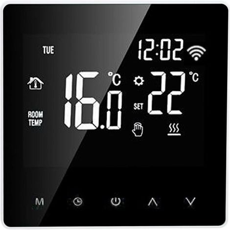 Termostato inteligente ME81H con pantalla LCD y wifi para calefacción por suelo radiante, termostato de pared para caldera eléctrica, compatible con Tuya, CA 230 V, fondo blanco, botón blanco, 16 A (1/4)
