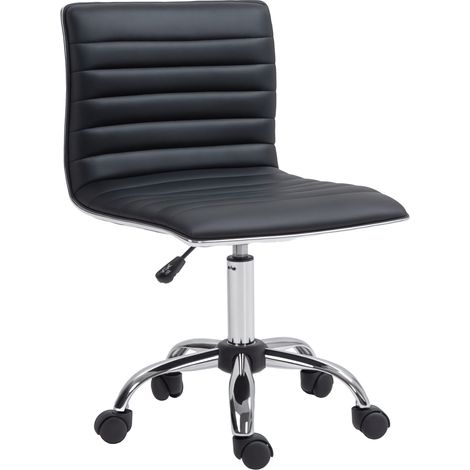 Armless Desk Chair, Mid-Back, 48 x 52 x 90 cm, Black (1/5)