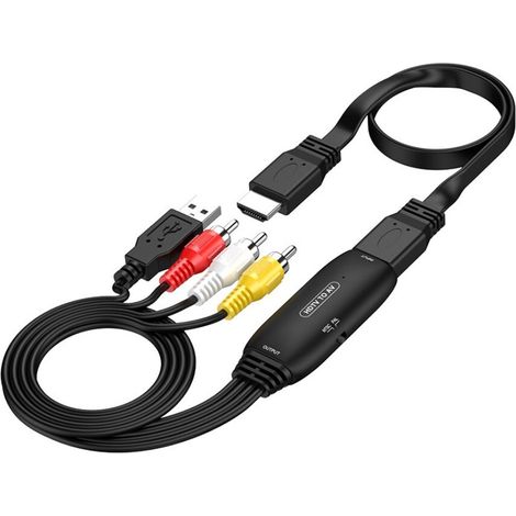 HDMI-zu-Cinch-Adapter mit integriertem Kabel – Verbinden Sie moderne Geräte mit älteren Fernsehern HDMI-zu-AV-Konverter