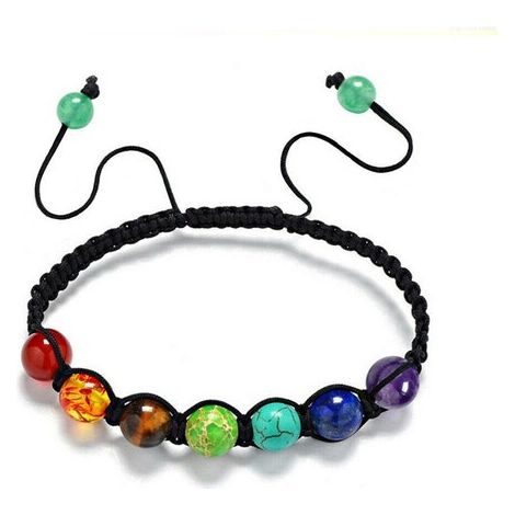 Bracelet de 5 perles de pierres des 7 chakras pour hommes et femmes - Perles de guérison naturelles (1/4)