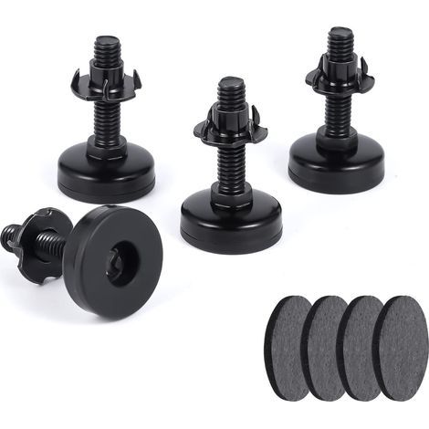 Set mit 4 verstellbaren Möbelfüßen – T-Nut-Nivellierwinkel mit 3/8"-16-Gewinde, 600 kg Tragkraft – Erhöhungen für Sofas, Betten und Schränke (1/5)