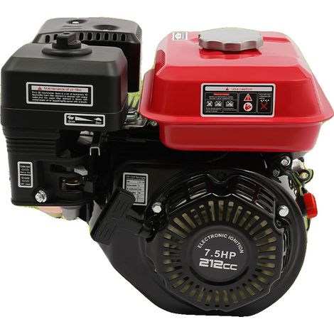 Motor de gasolina, 7,5 CV, 212 cc, 3600 rpm, capacidad del depósito de combustible 3,6 L, capacidad del depósito de aceite 0,65 L (1/5)