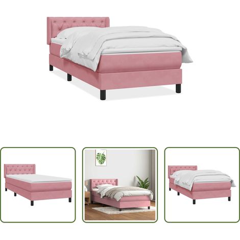Matratze - Boxspringbett mit Matratze Rosa 80x220 cm Samt (1/5)