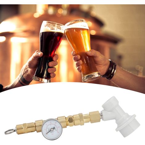 Druckregler-Manometerventil mit Anschlussstück für Brauanlagen (0–30 PSI) mit weißem Anschlussstück (1/5)