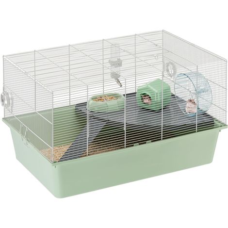 Ferplast Gabbia per Criceti MILOS XL, Habitat per Criceti, Base in plastica e struttura in ferro riciclati, Facile Manutenzione, Gabbia modulare, Accessori Inclusi, 69,5 x 46 x h 41 cm (1/5)