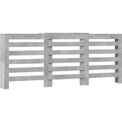 Cache-radiateur gris béton 205x21,5x83,5 cm bois d'ingénierie (1/5)