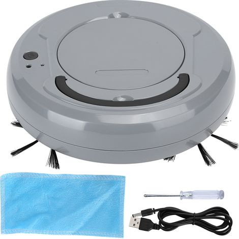 Boîte à Poussière 400ml, Aspirateur Robot Mini Intelligent USB, Balayeur pour Maison Gris (1/4)