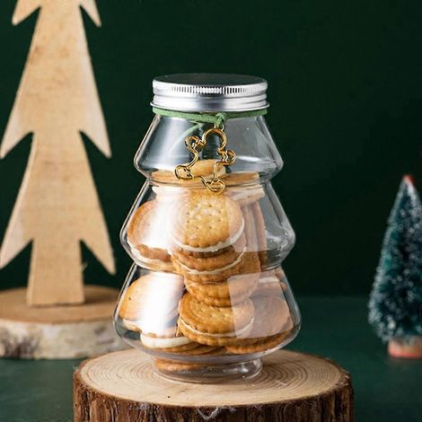 Ensemble de 6 bocaux à bonbons en forme de sapin de Noël, accessoires de rangement multifonctions (1/4)