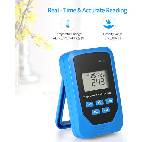Mini enregistreur de données USB pour humidité et température, enregistreur de données RH TEMP, enregistreur d'humidité avec indice de chaleur et test de point de rosée, capacité d'enregistrement de 8 (1/5)