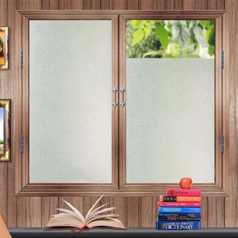 (45cm x 2m)Film Fenetre Anti Regard Anti UV Film Occultant Vitre Fenetre Film Opaque Depoli Vitre Film Electrostatique Vitre Effet Verre Mate pour Bureau Maison Salle de Bain (1/4)