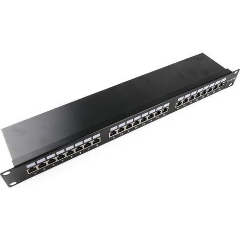 RackMatic - Panneau de brassage 1U 24 RJ45 Cat.5e FTP noir (1/5)