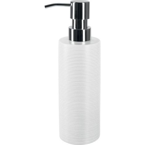 Dispensador de jabón Cerámica TUBO ACANALADO Blanco Spirella (1/2)