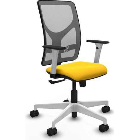 Chaise de bureau piqueras y crespo Motilla gris jaune maille (1/2)