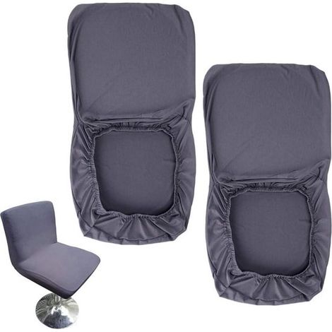 Inovra Plus - Fundas para taburetes de bar en gris oscuro (2 piezas)  Funda elástica para silla de comedor giratoria con respaldo (1/5)