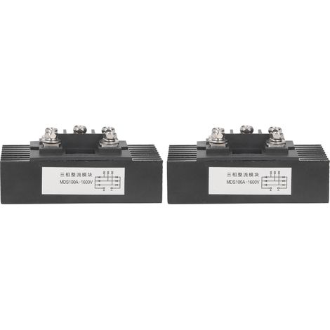 Pont redresseur 3 phases 100A 1600V avec radiateur, module de redressement SQL100A, pack de 2 pièces, remplacement fiable pour variateur et alimentation industrielle. (1/5)