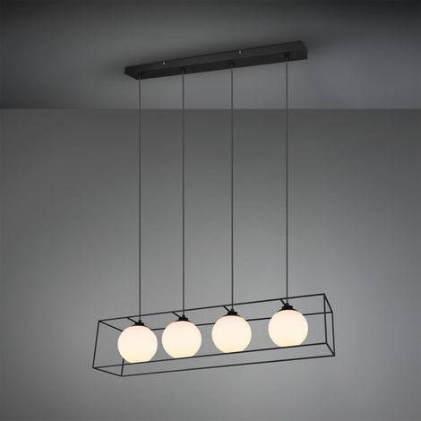 Suspension Cage 4xE14 Noir Mat L100 cm Trio Lighting (1/5)