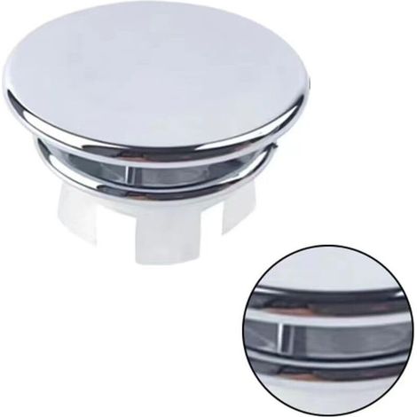 Couvercle de Trop-Plein pour Lavabo, 4 Pcs Anneau de Débordement d’Évier, Bouchon Trop Plein Lavabo, Couvercle de Trop-Plein de Trou d'Évier Rond