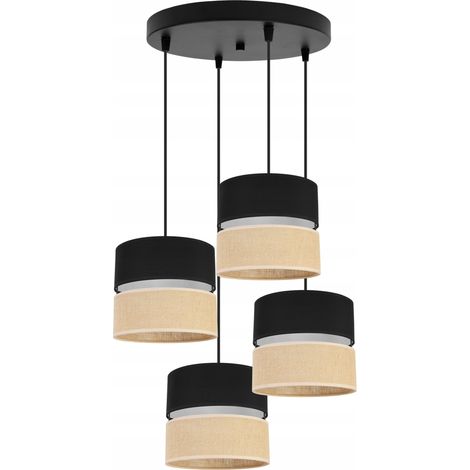 LÁMPARA COLGANTE, LÁMPARA DE TECHO, PANTALLA 20CM, NEGRA