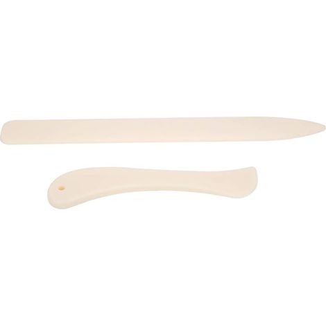 2 Pcs Bone Folder, Leather Edge Crafts Manual DIY Tool White ABS Leather Edge Folder (1/5)
