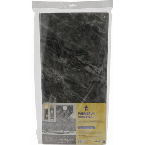 Panneaux décoratifs auto-adhésifs - marbre foncé 60×30 cm 10 pièces.