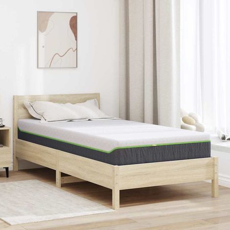 Matratze Weiß und Grau 90 x 200 cm Jacquard-Stoff
