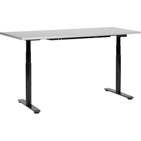 Scrivania regolabile in altezza elettricamente grigio e nero 120 x 72 cm DESTINAS