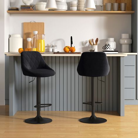 Set de 2 sillas de bar regulables con respaldo OKMYHOME (1/4)