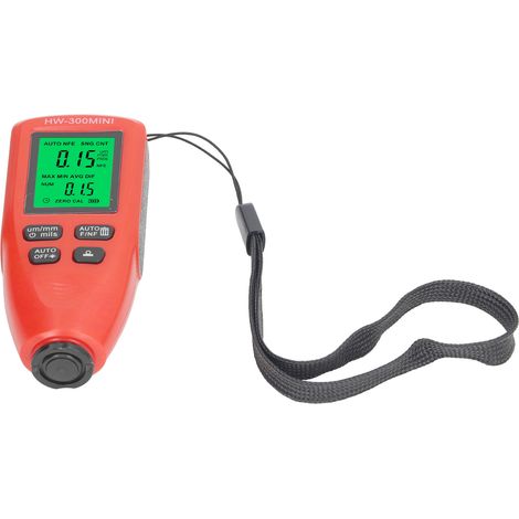 Digitales Lackdickenmessgerät für Fahrzeuge, Lackdickenmessgerät für Automobile 0–2000 μm, automatische F/NF-Erkennung, Nullpunktkalibrierung, rot (1/5)