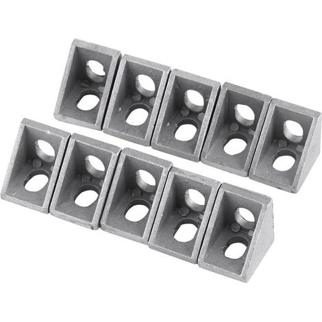 Jeffergarden Support d'angle en forme de L en alliage d'aluminium, 10 pièces, fixation à Angle droit 20x20mm