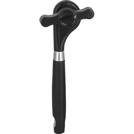 Manual Can Opener Stainless Steel Bottle Opener with Smooth Edge and Non Slip Handle Black for KitchenStraight Handle K3 (1/5)