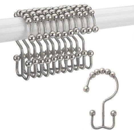 Anneaux de crochets Er Ain, crochets Er à double glissement en métal R-ant pour salle de bain (1/5)