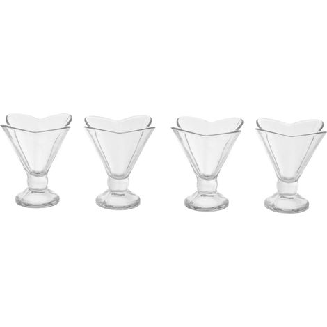 Interiors By Premier Elegant Set Of Four Flora Sundae Dishes, Durable Sundae Glasses For Desserts, Versatile Ice Cream Bowls
