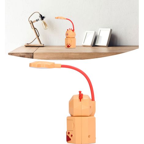 5V 3W LED-Schreibtischlampe, orangefarbenes Hirschmotiv, mit Aufbewahrungsschublade, USB-aufladbar, ideal zum Lesen in Studentenwohnheimen und zum Schutz der Augen, YC-5802 (1/5)