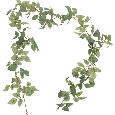 Guirlande de Feuilles de Vigne Artificielles Vertes en Plastique et Tissu Soie, Décoration Suspendue Réaliste pour Projets de Verdure et Vitrines (1/5)