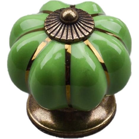 1 pezzo Pomello vintage in ceramica a forma di zucca 40x40mm (diametro x altezza), maniglia per mobili antichi, pomelli per porte e cassetti, maniglia a tirante con viti per cucina, armadio, cassettie (1/5)