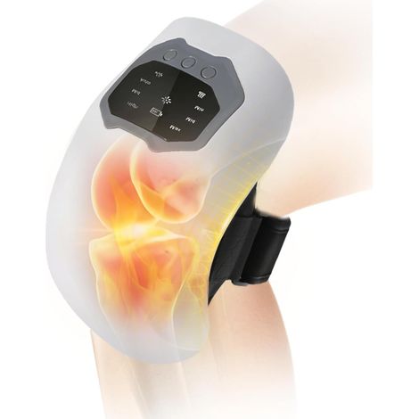Massaggiatore per ginocchia senza fili con funzione di riscaldamento e vibrazione - 3 impostazioni di vibrazione, tutore riscaldante per il ginocchio con controllo touchscreen per alleviare il dolore  (1/5)