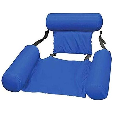 Hamac de Piscine Fauteuil Inclinable Flottant Chaise Gonflable de Piscine Hamac d'eau Flottant Pliable hamac Flottant inclinable pour Adulte, Bleu,1 pièce (1/5)