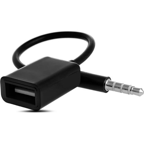 Câble convertisseur audio jack 3,5 mm vers USB 2.0 mâle/femelle pour lecteur MP3 de voiture (1/4)